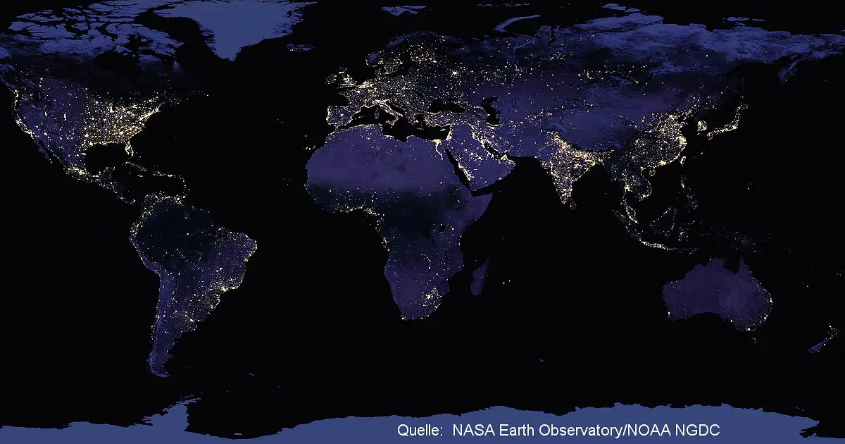 world at night electricity lights - Klimagerechtigkeit: Warum globale Gerechtigkeit der beste Klimaschutz ist